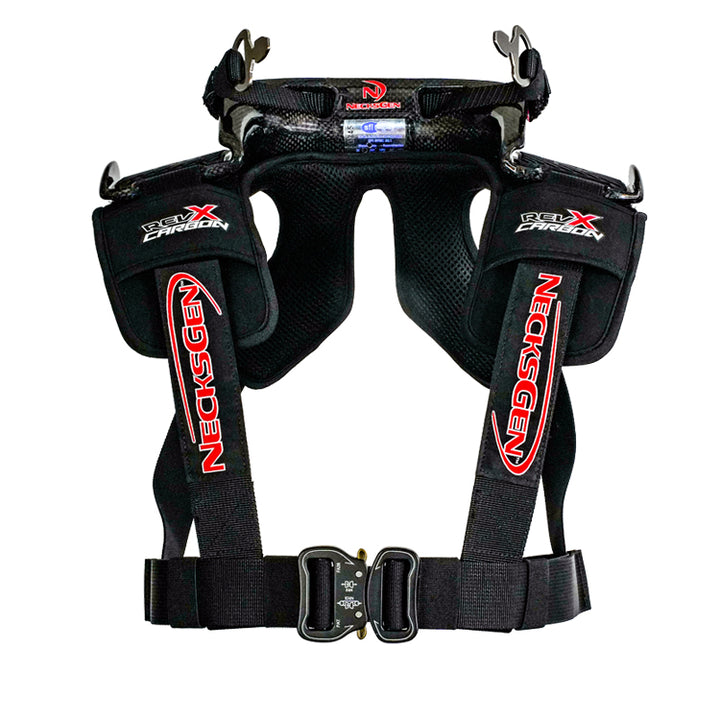Front view of the NecksGen REVX Carbon head and neck restraint